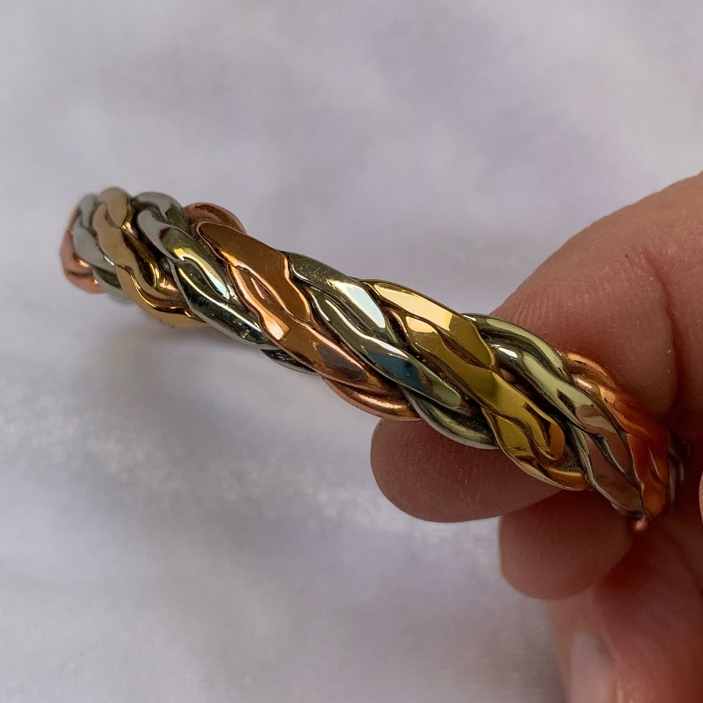Tricolor Twisted Metals Sausalito Craftworks Bracelet Silver Copper Bronze View 6